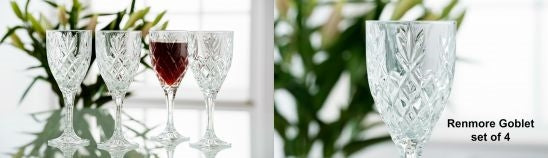 Galway Crystal Renmore Goblet Set of 4