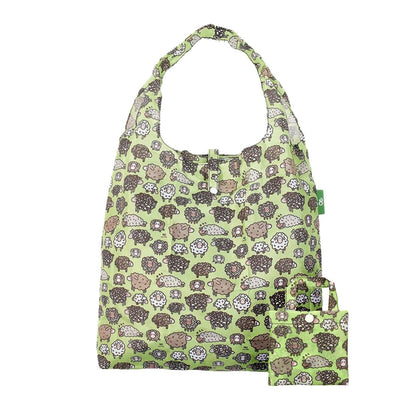 Eco Chic Green Sheep Recycled Foldaway Shopper Bag