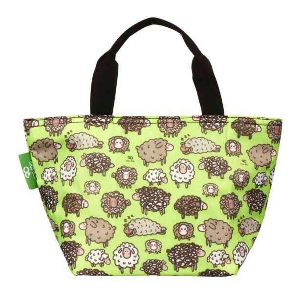 Eco Chic Lightweight Foldable Lunch Bag Sheep Green