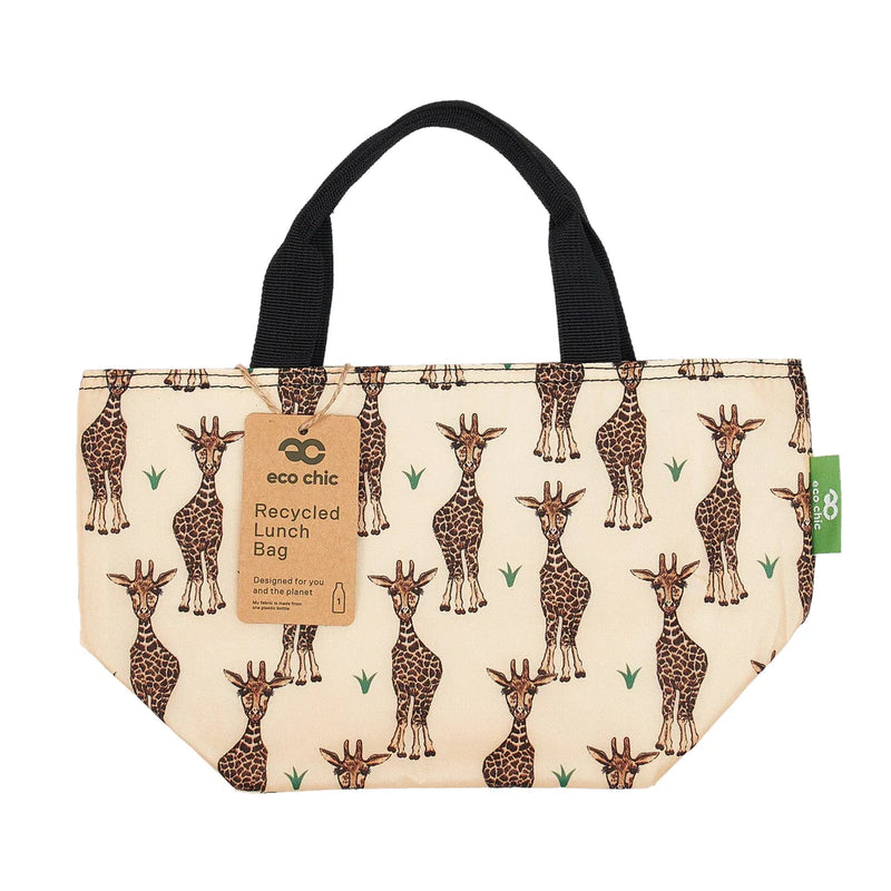 Eco Chic Lightweight Foldable Lunch Bag Giraffes