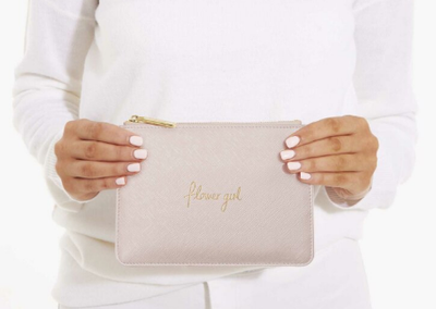 Katie Loxton mini perfect pouch 'Flower Girl', in metallic pink