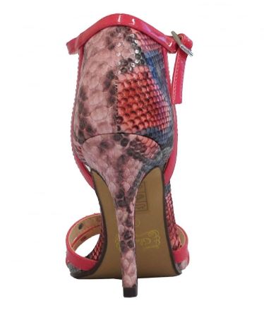 Glamour Ladies Victoria Heeled Sandal - Pink/Coral