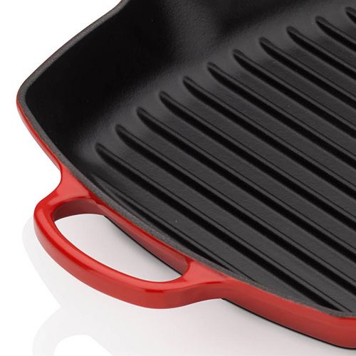 Le Creuset Signature Cast Iron 26cm Square Grillit - Cerise