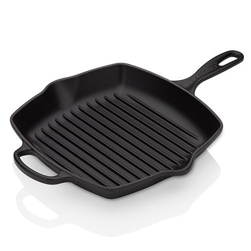 Le Creuset Signature Cast Iron 26cm Square Grillit - Satin Black