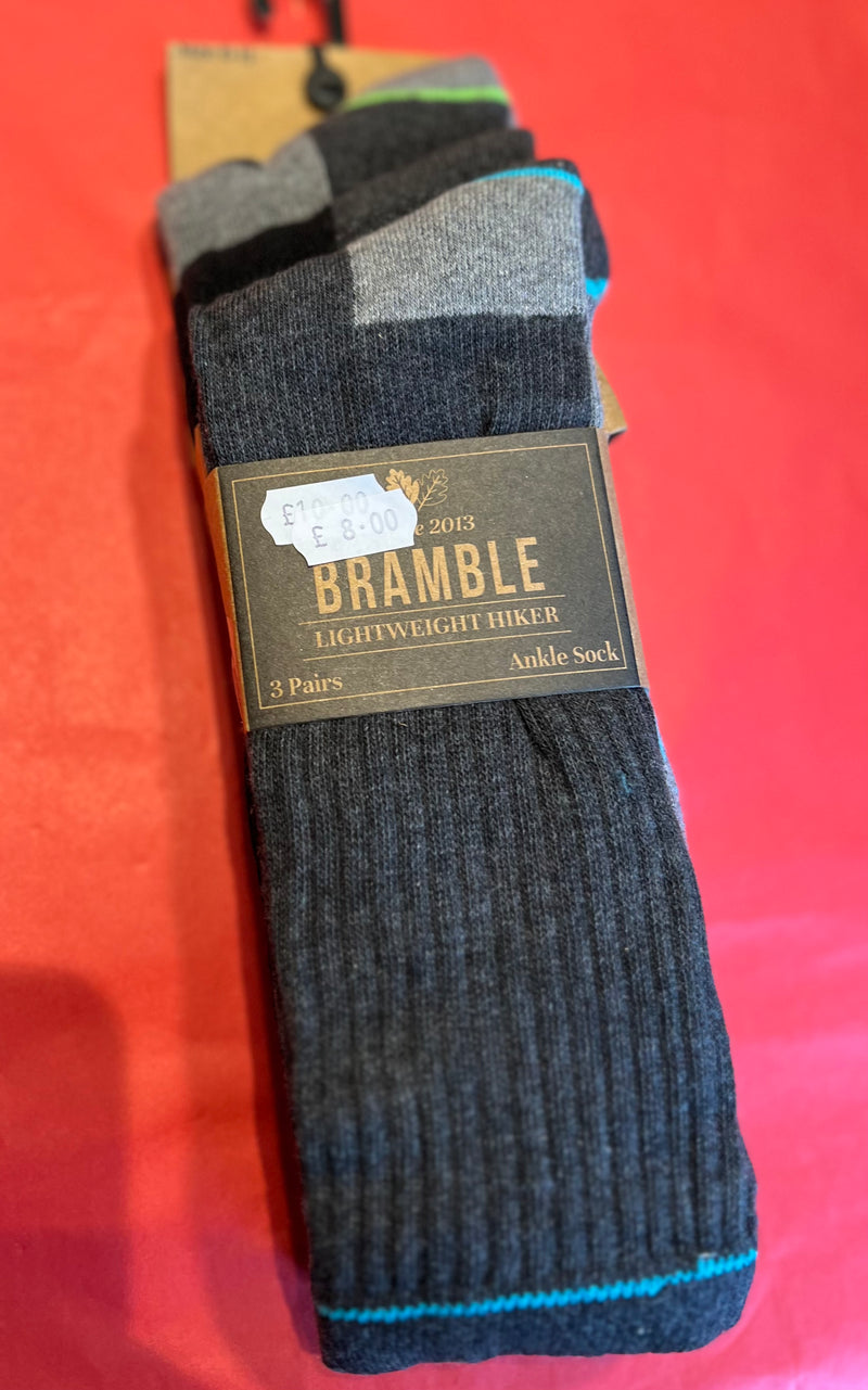 Bramble Mens Lightweight Hiker Socks - Grey/Neon