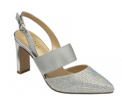 Lotus Womens Joie Slingback Court Shoes - Silver/Diamanté