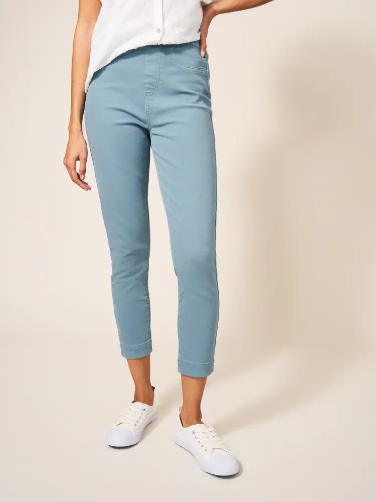 White Stuff Womens Janey Crop Jeggings - Mid Teal – Jacksons of