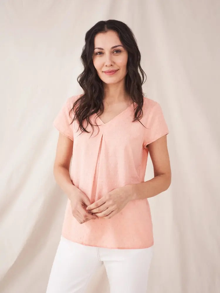 White Stuff Womens Kia Organic Cotton Top- Mid Pink