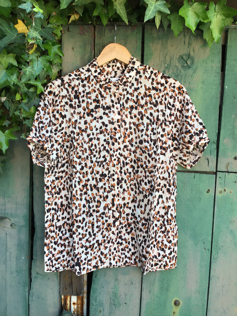 In Wear Fiaiw Shirt In Natural Forest Confetti, Ladies Short Sleeved Blouse
