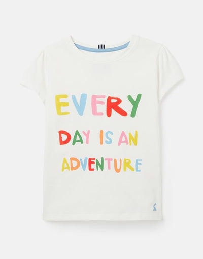 Joules Girls Pixie Short Sleeve Screenprint T-Shirt - Day Adventure