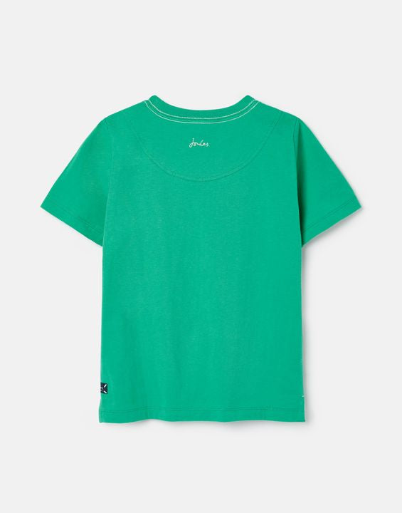 Joules Boys Chomp Interactive Appliquã© Short Sleeve T-Shirt- Green Earth