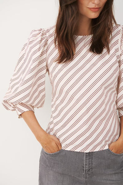 Part Two Women’S Kaleypw Blouse - Faded Rose Stripe