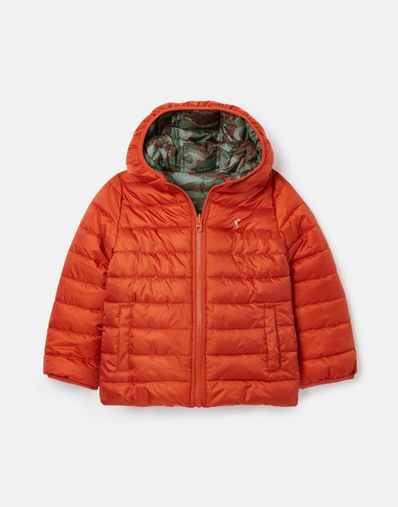 Joules Boys Switch It Showerproof Reversible Jacket- Dino Camo