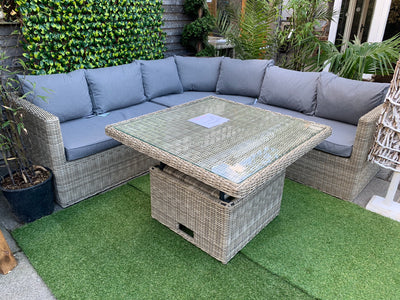 Royalcraft Wentworth 6 Seater Corner Lounging Set With Rise and Fall Table