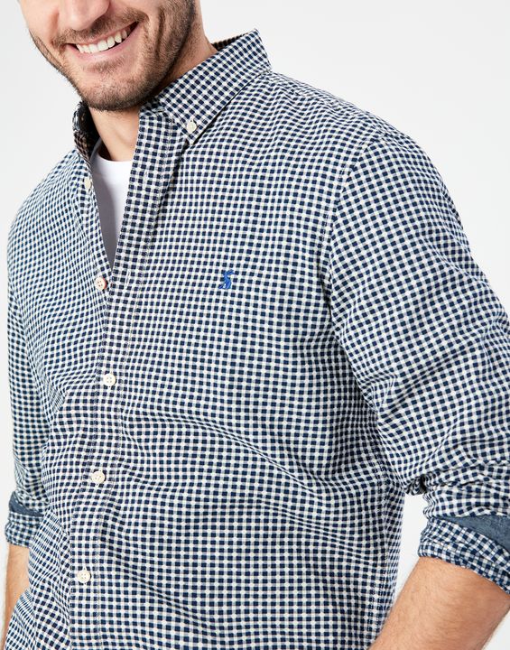 Joules Men’S Hammond Long Sleeve Classic Fit Shirt - Navy Check