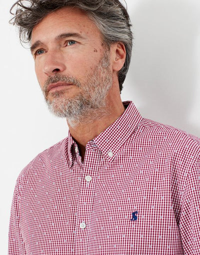 Joules Mens Blythe Classic Fit Shirt - Berry Gingham