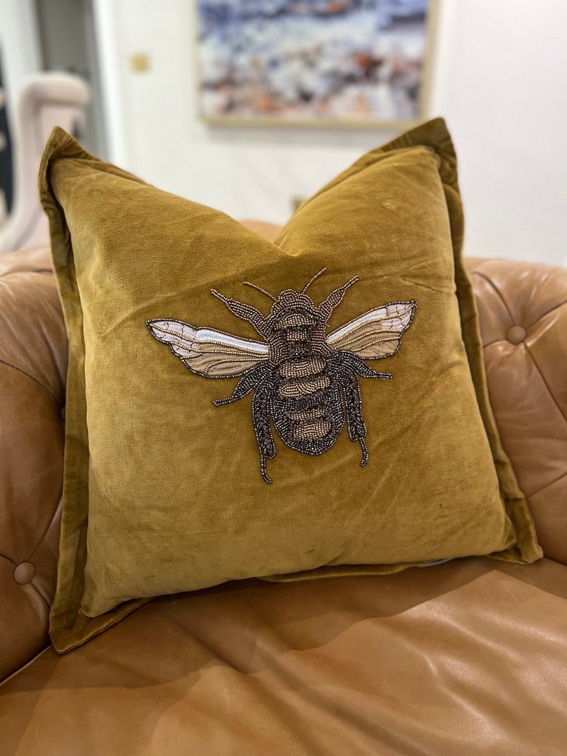 Voyage Cushion Layla Bee Mustard