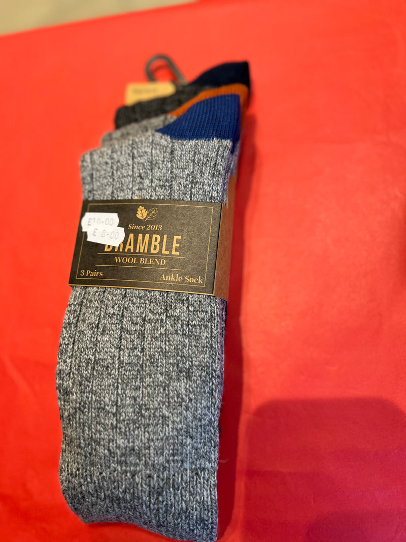 Bramble Mens All Terrain Socks 3Pk - Multi