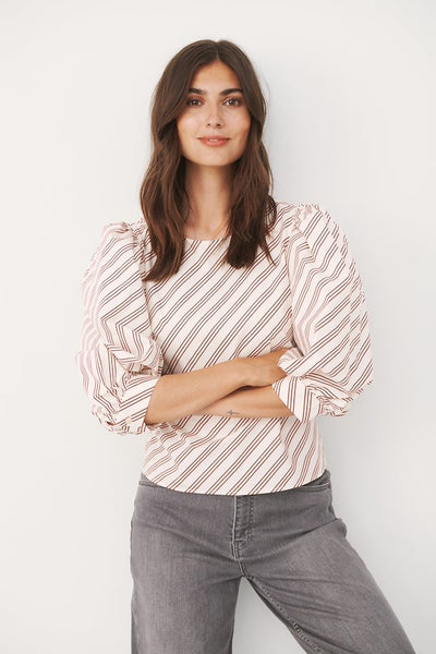 Part Two Women’S Kaleypw Blouse - Faded Rose Stripe