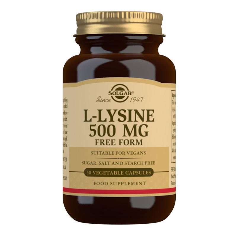 L-Lysine 500 mg Vegetable Capsules - Pack of 50