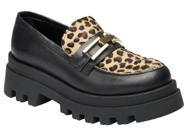 Tim & Simonsen Felipa Ladies Loafer in Black Leo, leather shoe