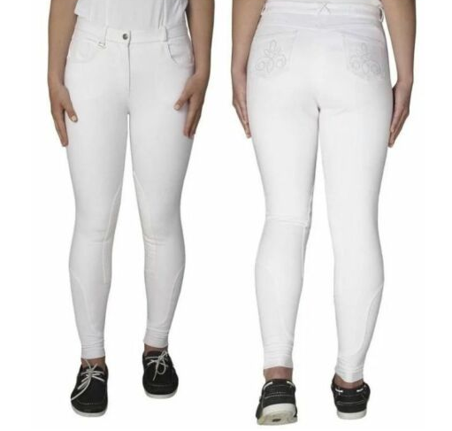 TOGGI Super Quality Jean Breeches, Marwari ladies White Denim