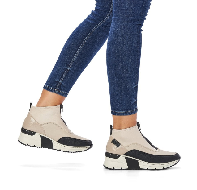 Rieker Womens Boots, N6352-60, beige ladies ankle boot