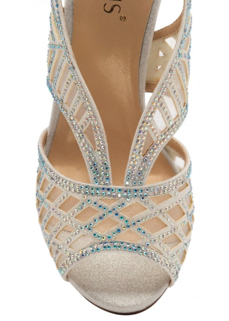 Ice & Diamante Natalia Peep Toe Sandals, Lotus ladies
