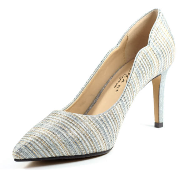 Lunar Ladies Court Shoe, Natalia, in Silver