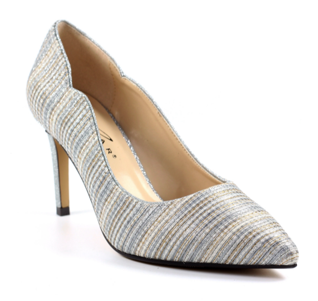 Lunar Ladies Court Shoe, Natalia, in Silver