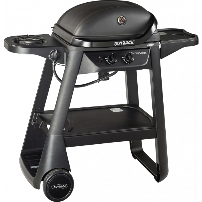 Outback Excel Onyx 2 Burner Gas BBQ with Side Burner and Stand