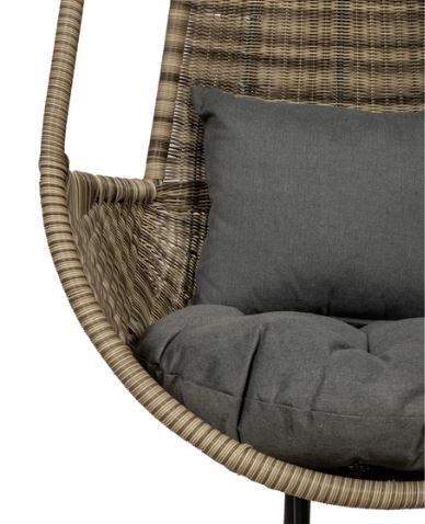 ROYALCRAFT WENTWORTH HANGING POD EGG CHAIR WITH CUSHION