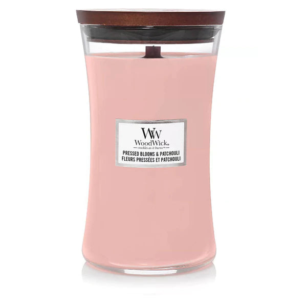 Woodwick pressed blooms and patchouli large hourglass
