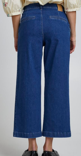 Pulz Pzliva Jeans Medium Blue, Ladies High Waist Wide Leg