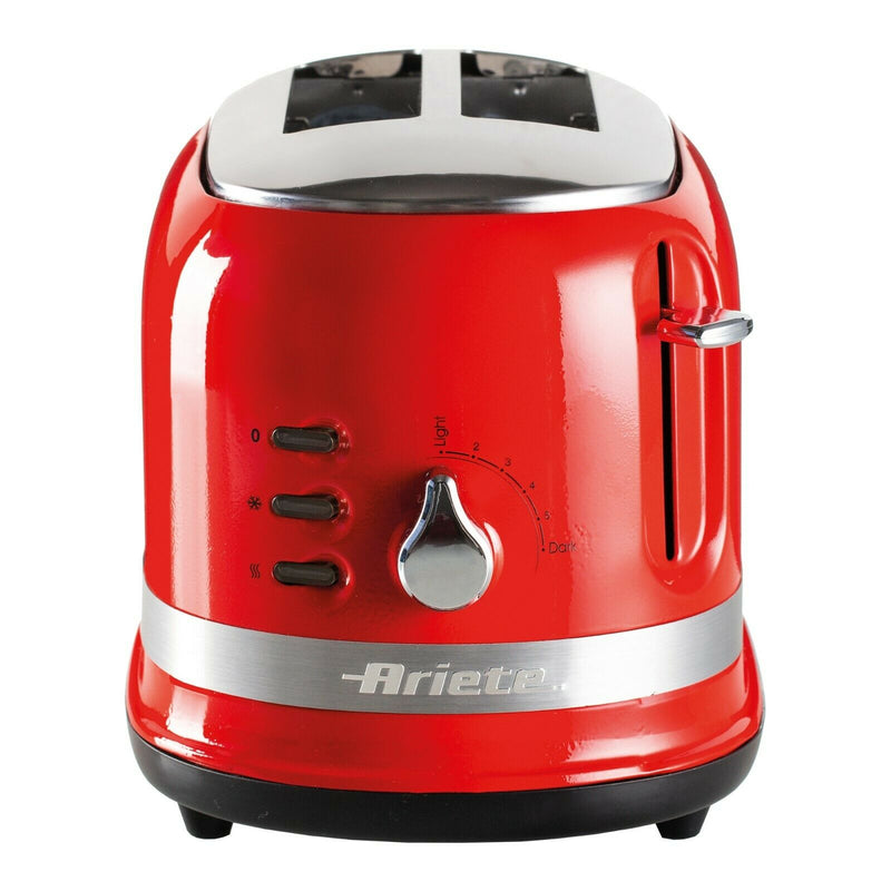 Ariete Moderna 2 Slice Toaster, Defrost, Heating & Cooking Function, Red