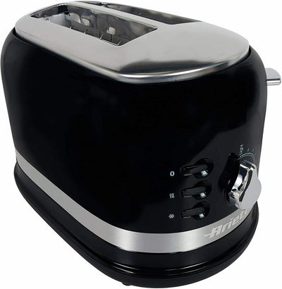 Ariete Moderna 2 Slice Toaster, Three Function Buttons, Black