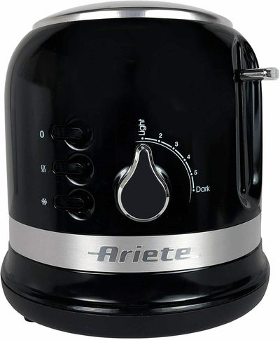 Ariete Moderna 2 Slice Toaster, Three Function Buttons, Black