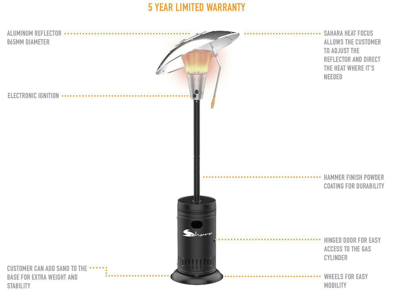 Sahara 13kw Heat Focus Gas Outdoor Patio Heater
