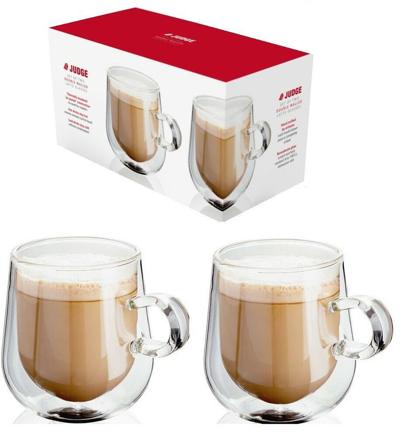 Judge Double Walled Cappuccino Glass Set, 225ml 6 piece 
