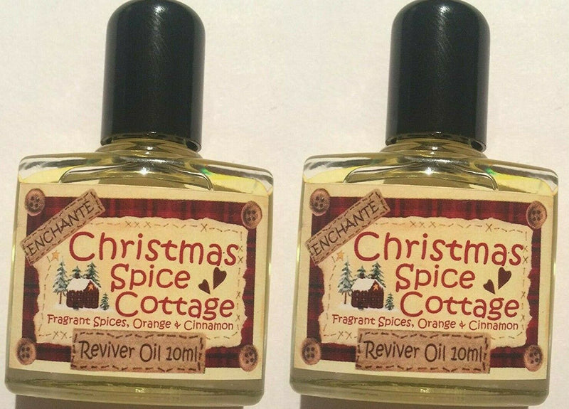 x 2 Enchante Luxury Christmas Spice Cottage Reviver Oil Spices, Orange, Cinnamon