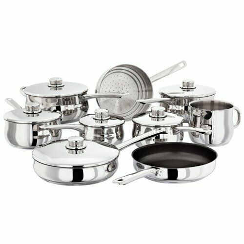 Stellar 1000 9 Piece Stainless Steel Saucepan Set S1F2 Induction Safe