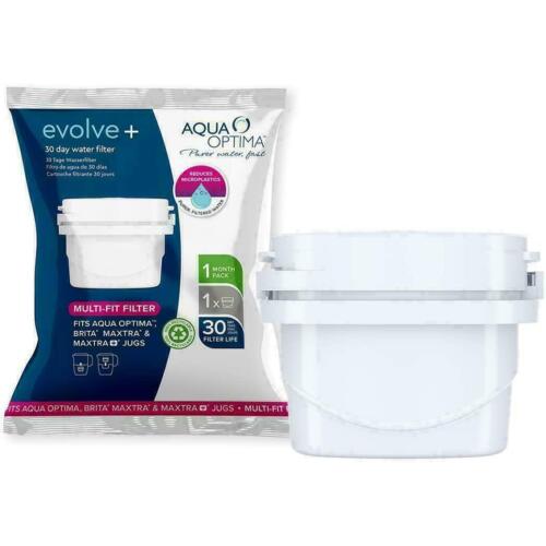 Aqua Optima 6 Pack Evolve+ 30 Day Water Filter Cartridges,Compatible with Brit Maxtra and Maxtra+