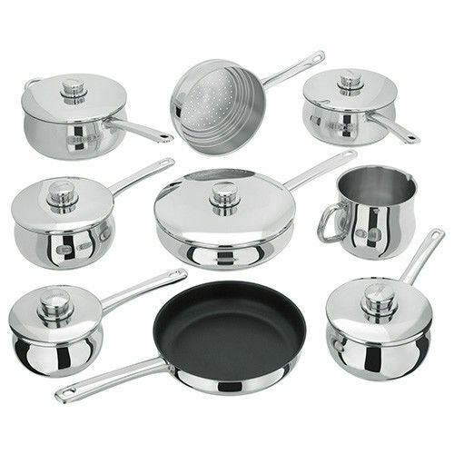 Stellar 1000 9 Piece Stainless Steel Saucepan Set S1F2 Induction Safe