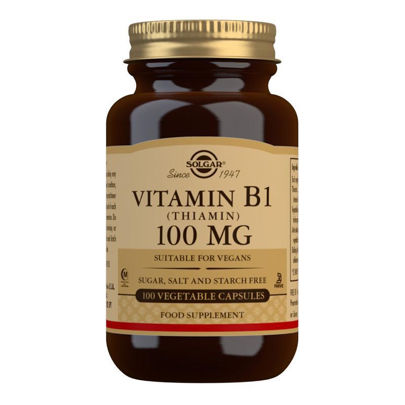 Vitamin B1 (Thiamin) 100 mg Vegetable Capsules - Pack of 100
