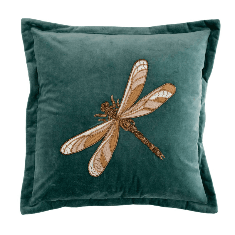 Voyage cushion Aria teal dragonfly