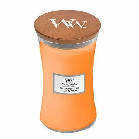 Woodwick Large Hourglass candle Chilli Pepper Gelato